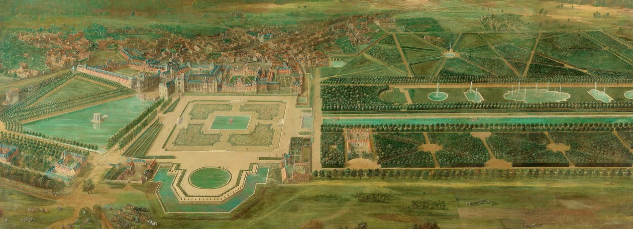 Udsigt over Fontainebleau-slottet af Pierre-Denis Martin