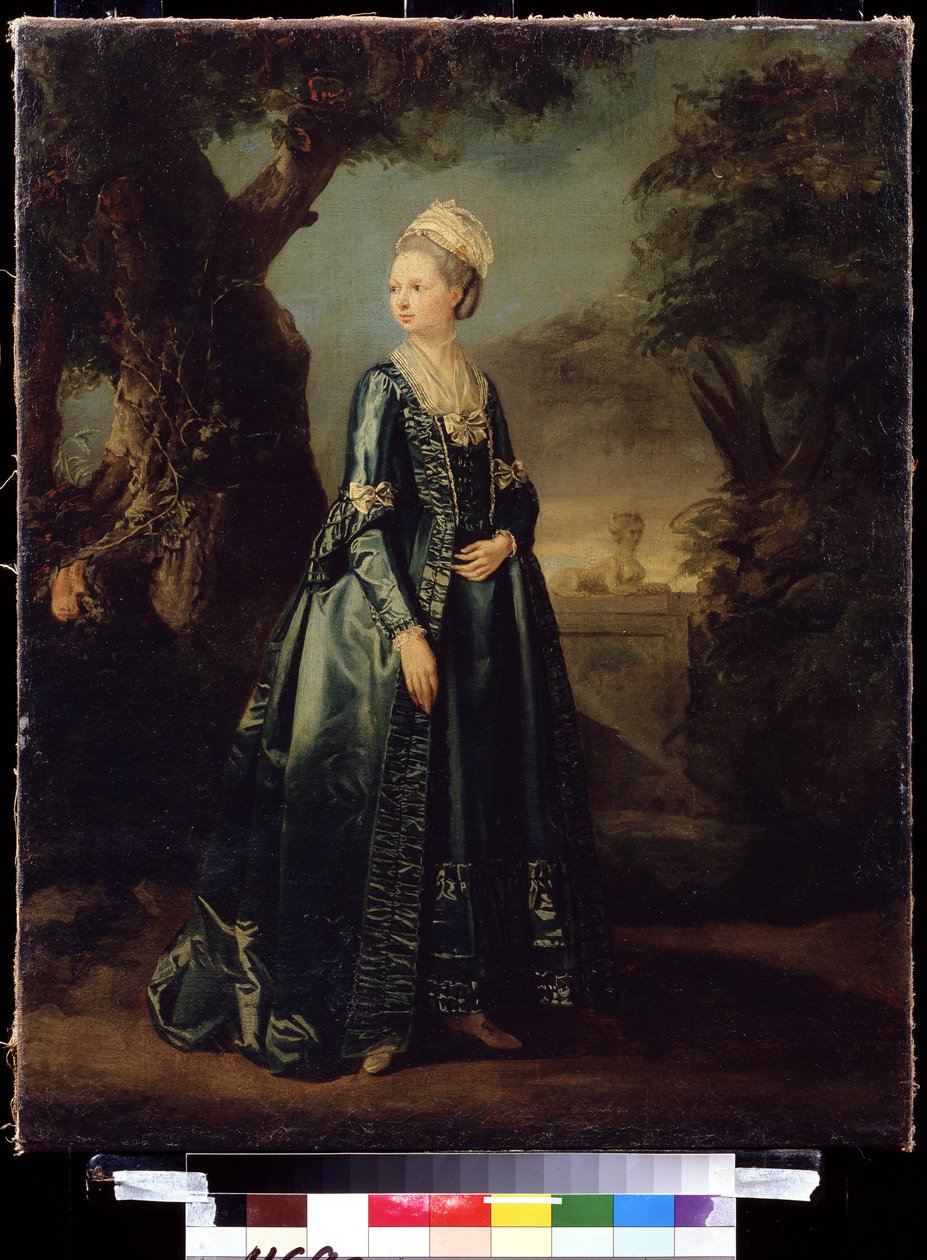 "Portræt af en dame i en have eller portræt af storhertuginde Natalia" (Lady in a Garden (Portræt af storhertuginde Natalia) Portræt af storhertuginde Natalia Alekseevna (eller Alekseevna) (1755-1776) (Wilhelmina Louisa af Hessen -Darmstadt ( Hesse) af Pierre Etienne Falconet