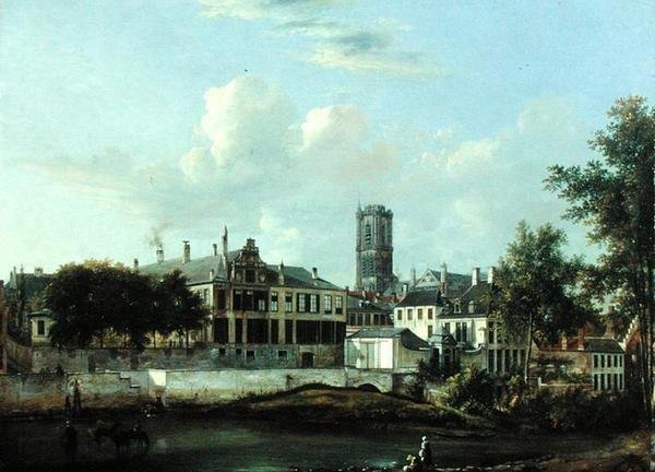 Udsigt over Schelde og Saint Bavo-katedralen, Gent af Pierre François De Noter