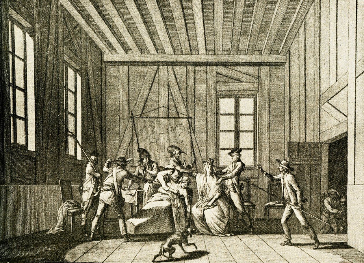 Mordet på Jean-Paul Marat i 1793 (gravering) af Pierre Gabriel Berthault