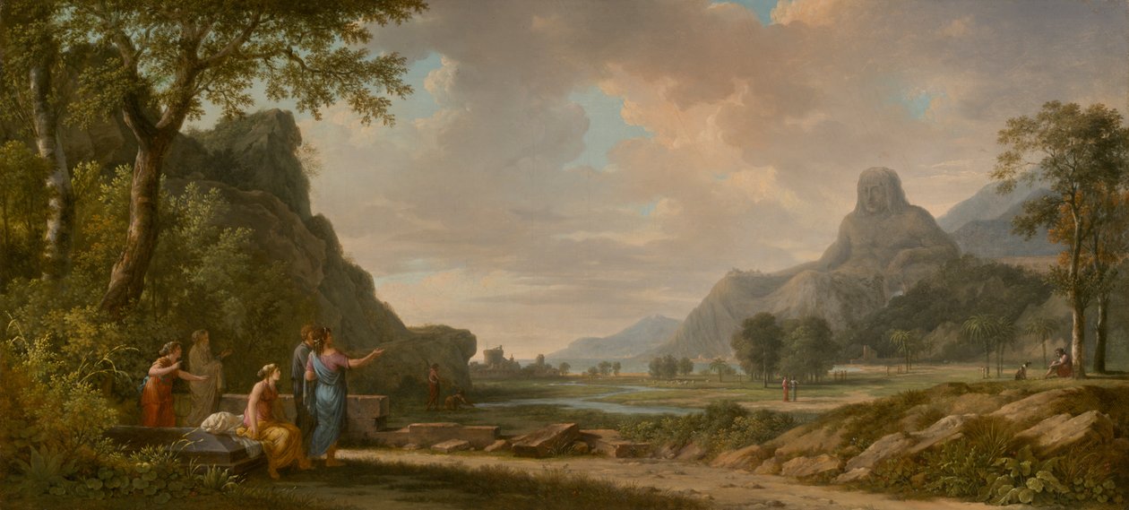 Athos-bjerget udskåret som et monument til Alexander den Store af Pierre-Henri de Valenciennes