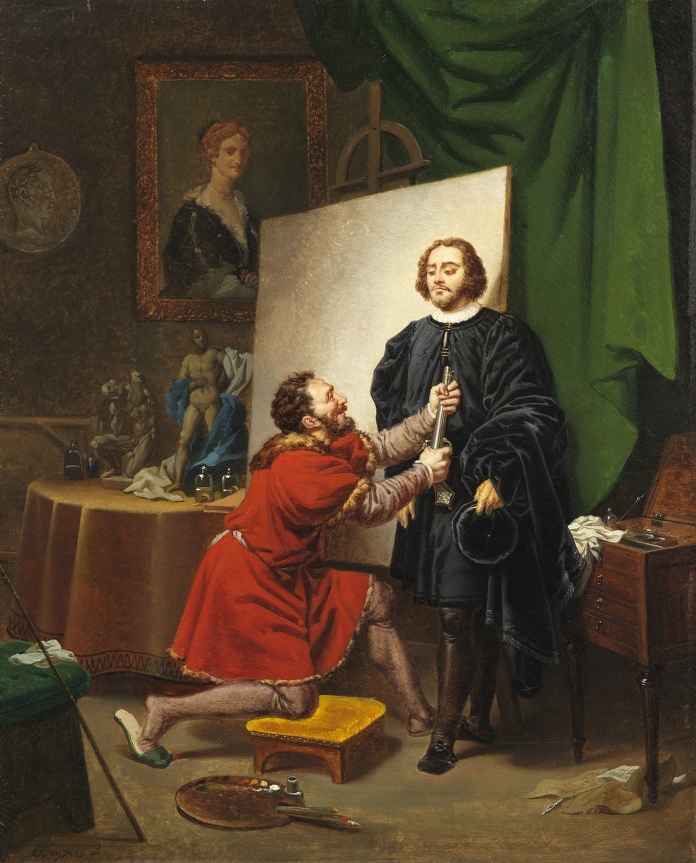 Pietro Aretino i studiet i Tintoretto, 1822 af Pierre Nolasque Bergeret