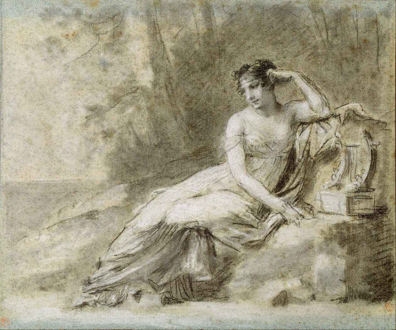 Undersøg til et portræt af kejserinde Joséphine af Pierre Paul Prudhon