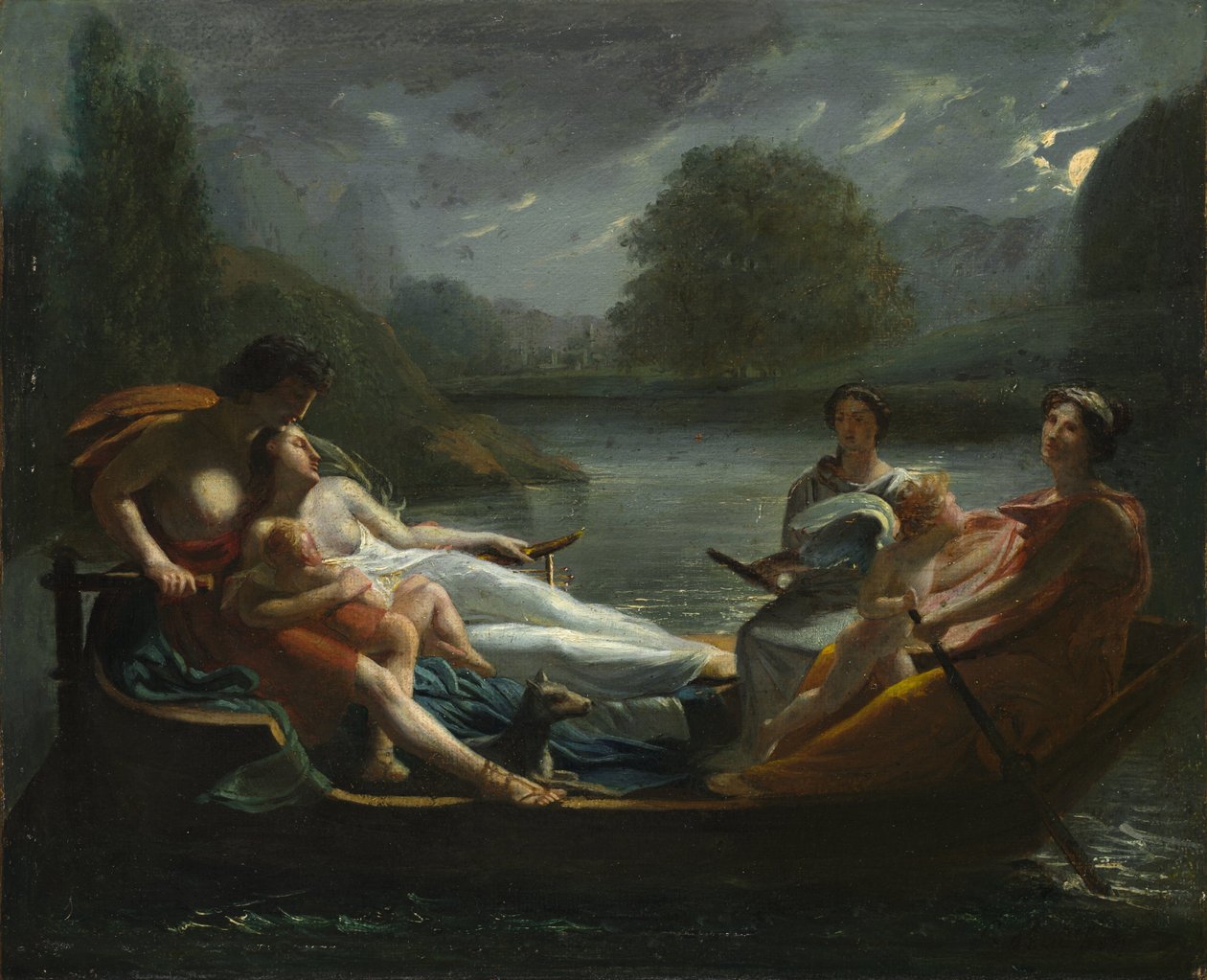 The Dream of Happiness, efter 1819 (olie på stof) af Pierre Paul Prud