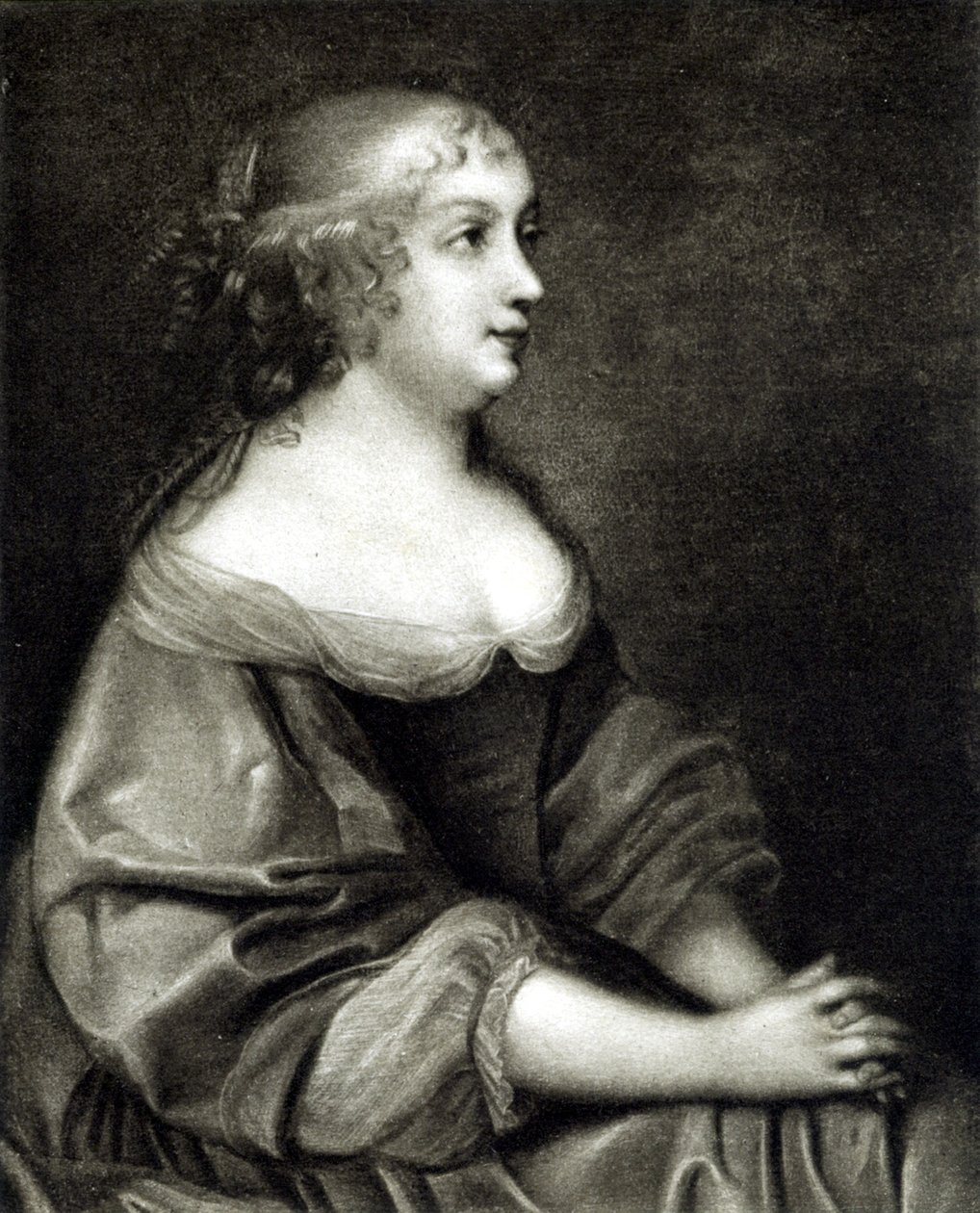 Portræt af Anne af Østrig (1601 - 1666), dronning af Frankrig og Navarra, mor til Ludvig XIV af Pierre (after) Mignard