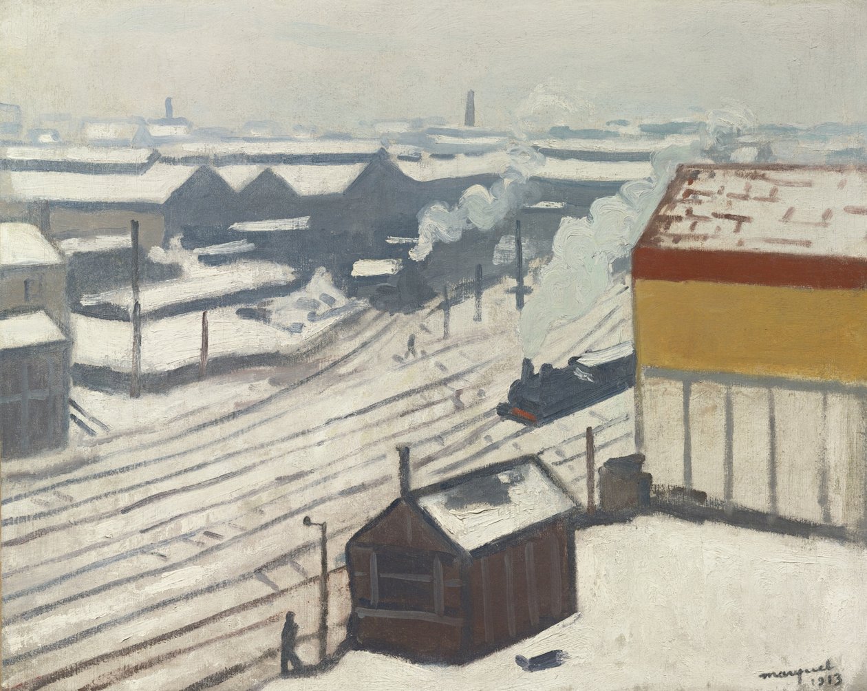 Gare Montparnasse i sneen, 1913 af Albert Marquet