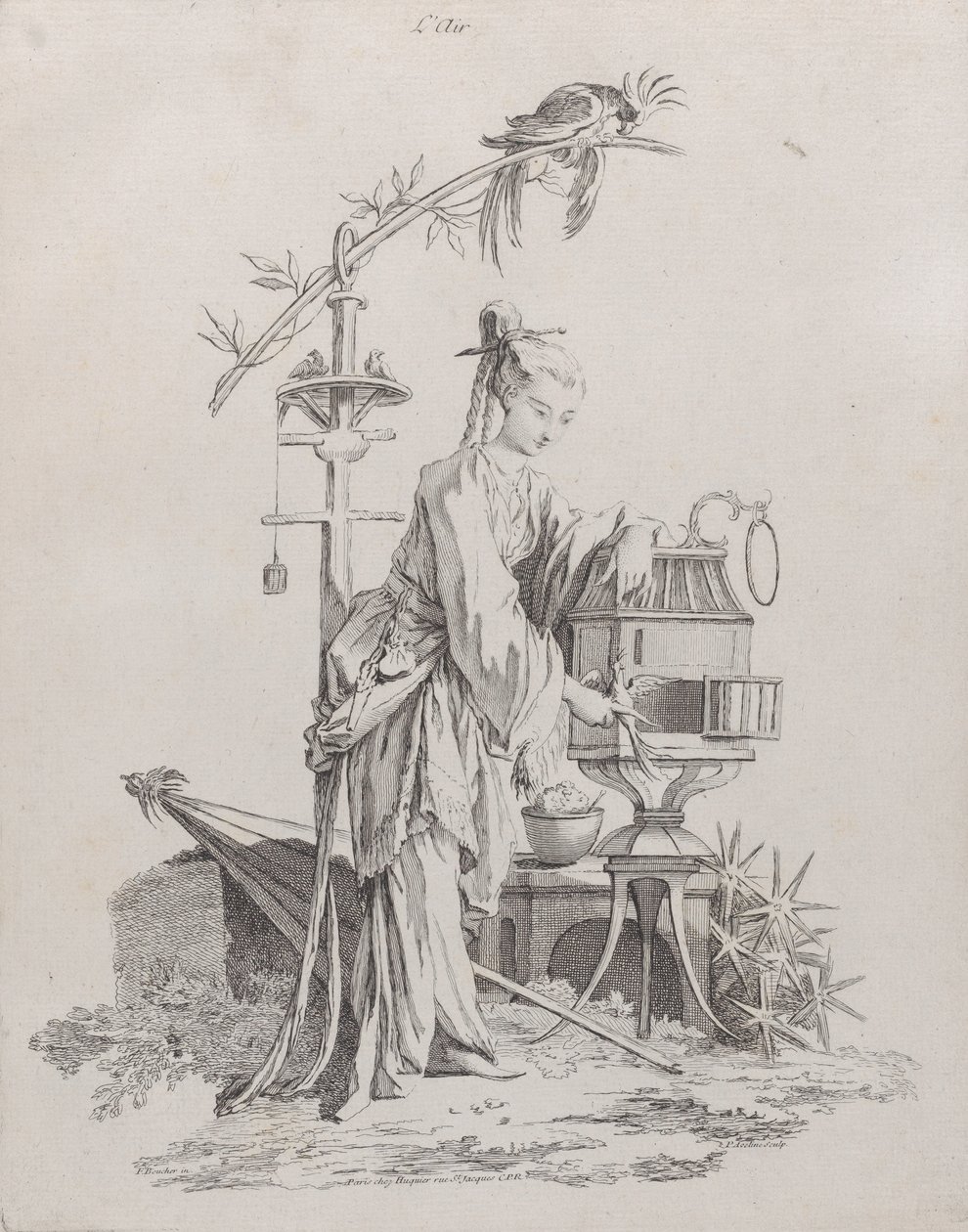 Luft, fra De fire elementer, 1738-49. af Pierre Alexandre Aveline