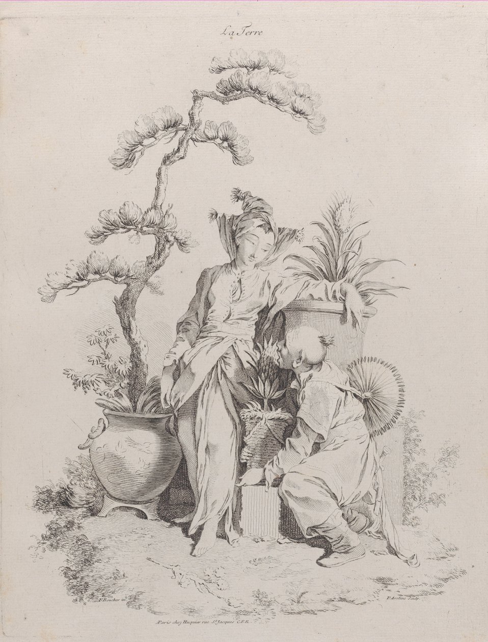 Jorden, fra De fire elementer, 1738-49. af Pierre Alexandre Aveline
