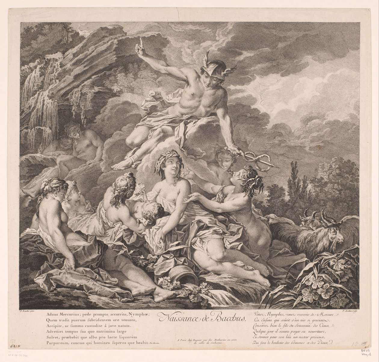 Fødsel af Bacchus Naissance de Bacchus (titel på objekt) af Pierre Alexandre Aveline