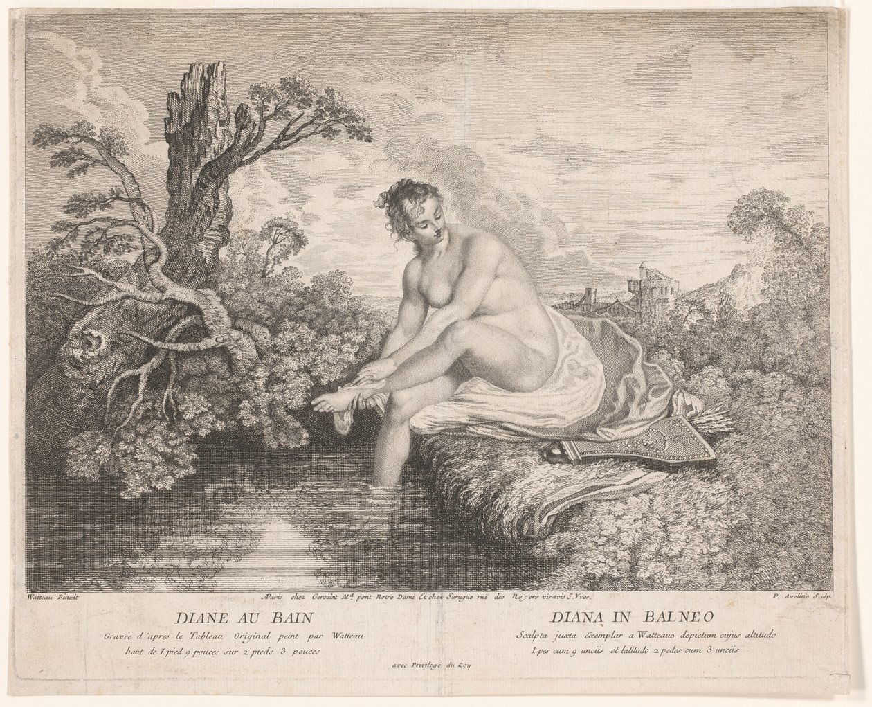 Den dårlige van Diana Diane au bain / Diana in balneo (titel på objekt) af Pierre Alexandre Aveline