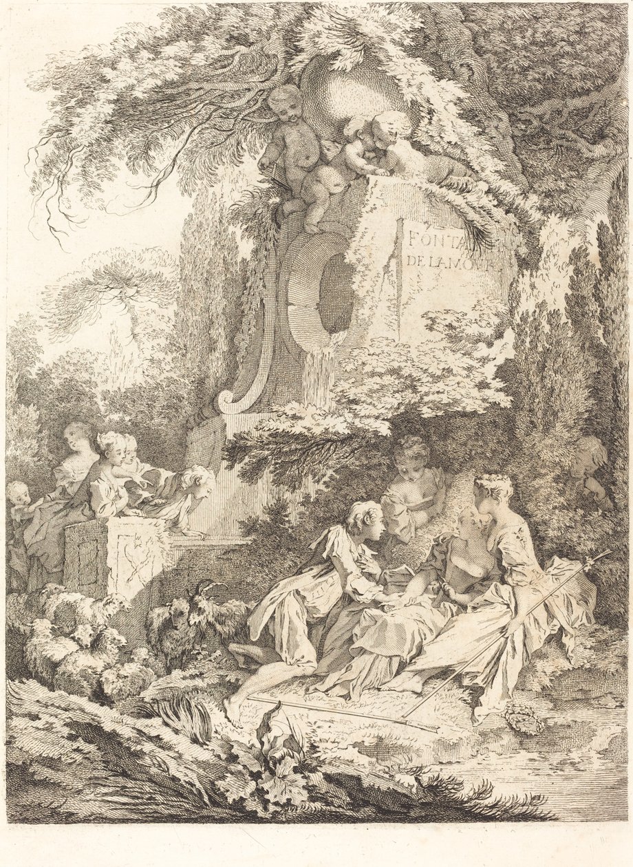 Kærlighedens kilde, 1738. af Pierre Alexandre Aveline