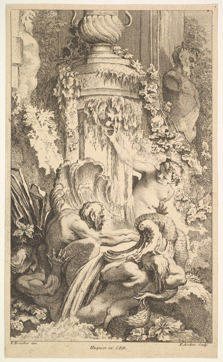 Naiades, Tritons og Priaps bad, 1736. af Pierre Alexandre Aveline