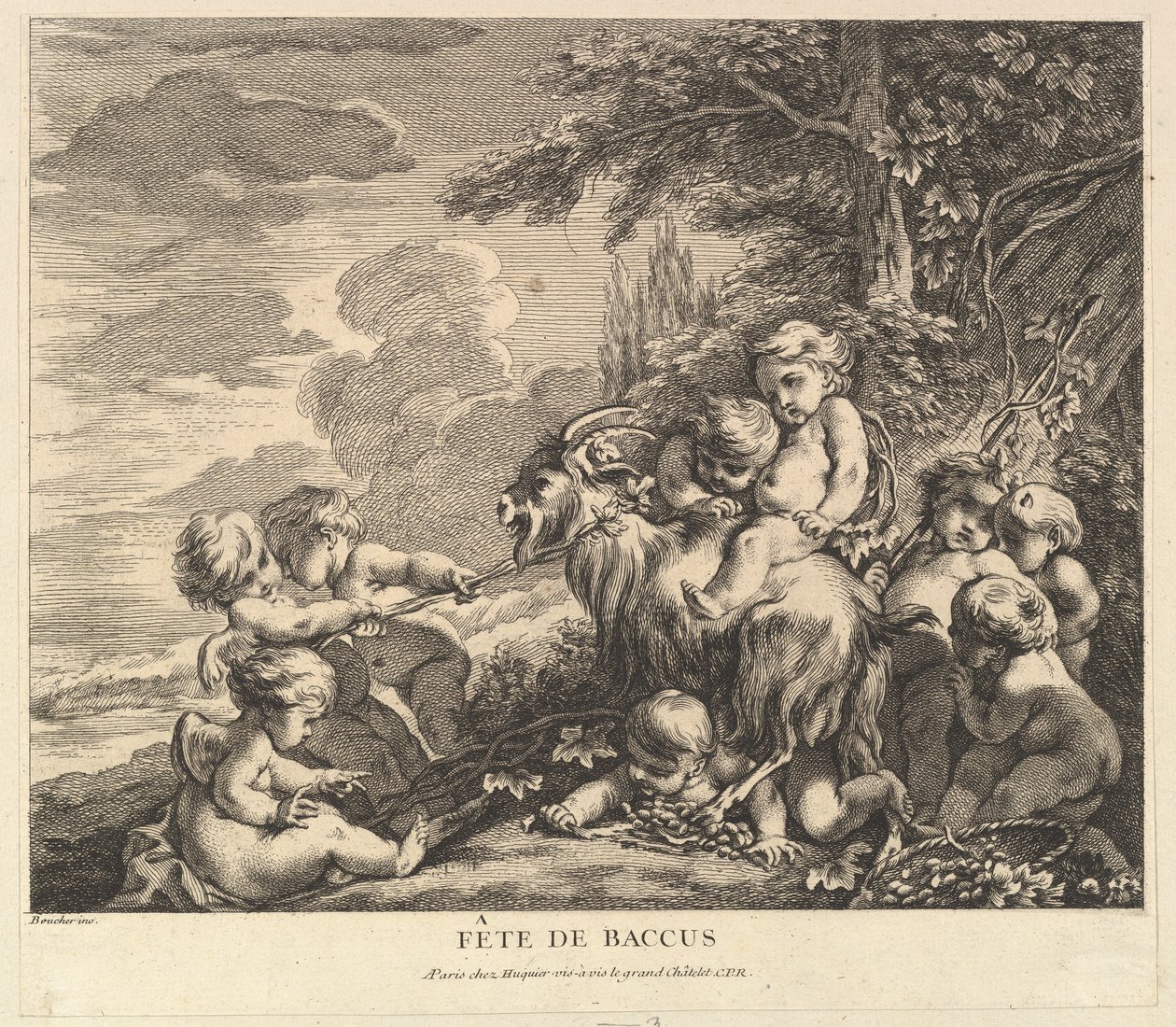Bacchus-festen, ca. 1738. af Pierre Alexandre Aveline