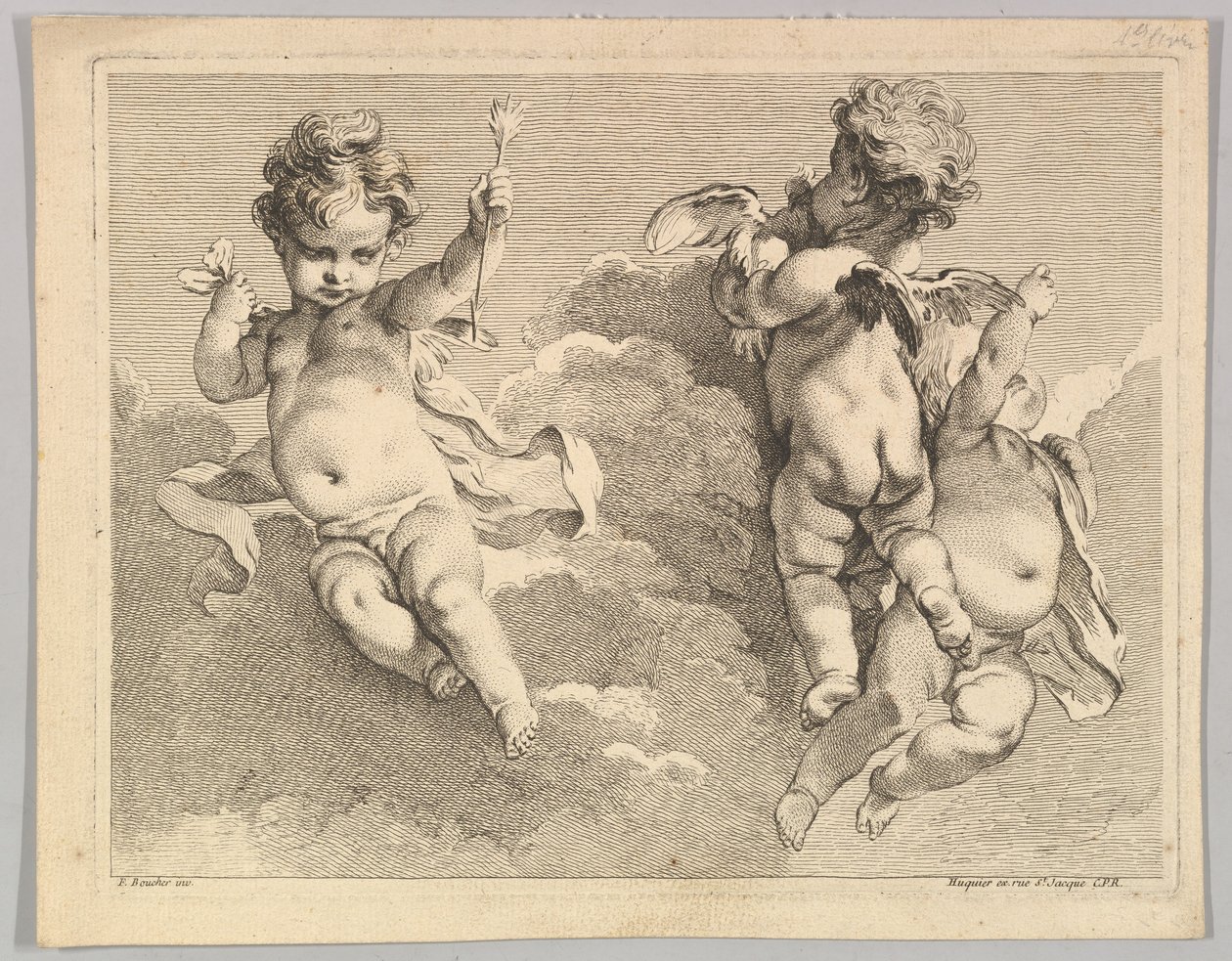 Three Loves, hvoraf den ene holder en pil, fra Premier.... af Pierre Alexandre Aveline