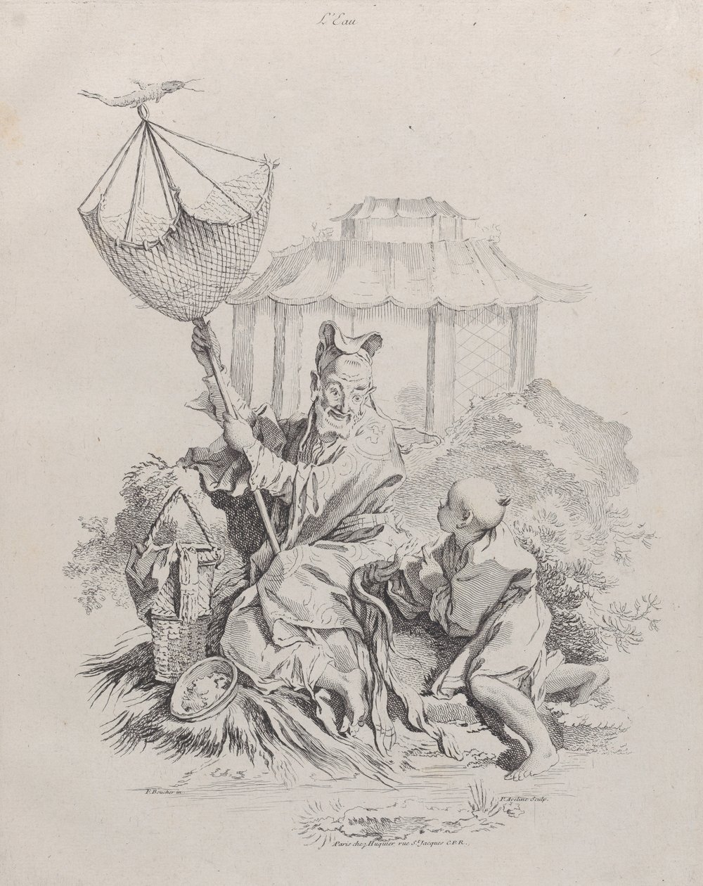Vand, fra De fire elementer, 1738-49. af Pierre Alexandre Aveline