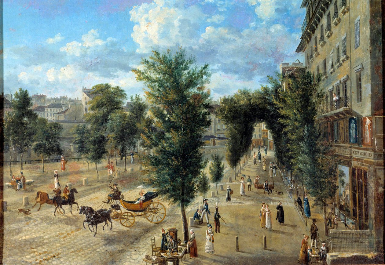 Boulevard des Capucines og voldens nederste gade. Maleri af Pierre Alexandre Pau de Saint Martin (1800-tallet) af Pierre Alexandre Pau de Saint Martin