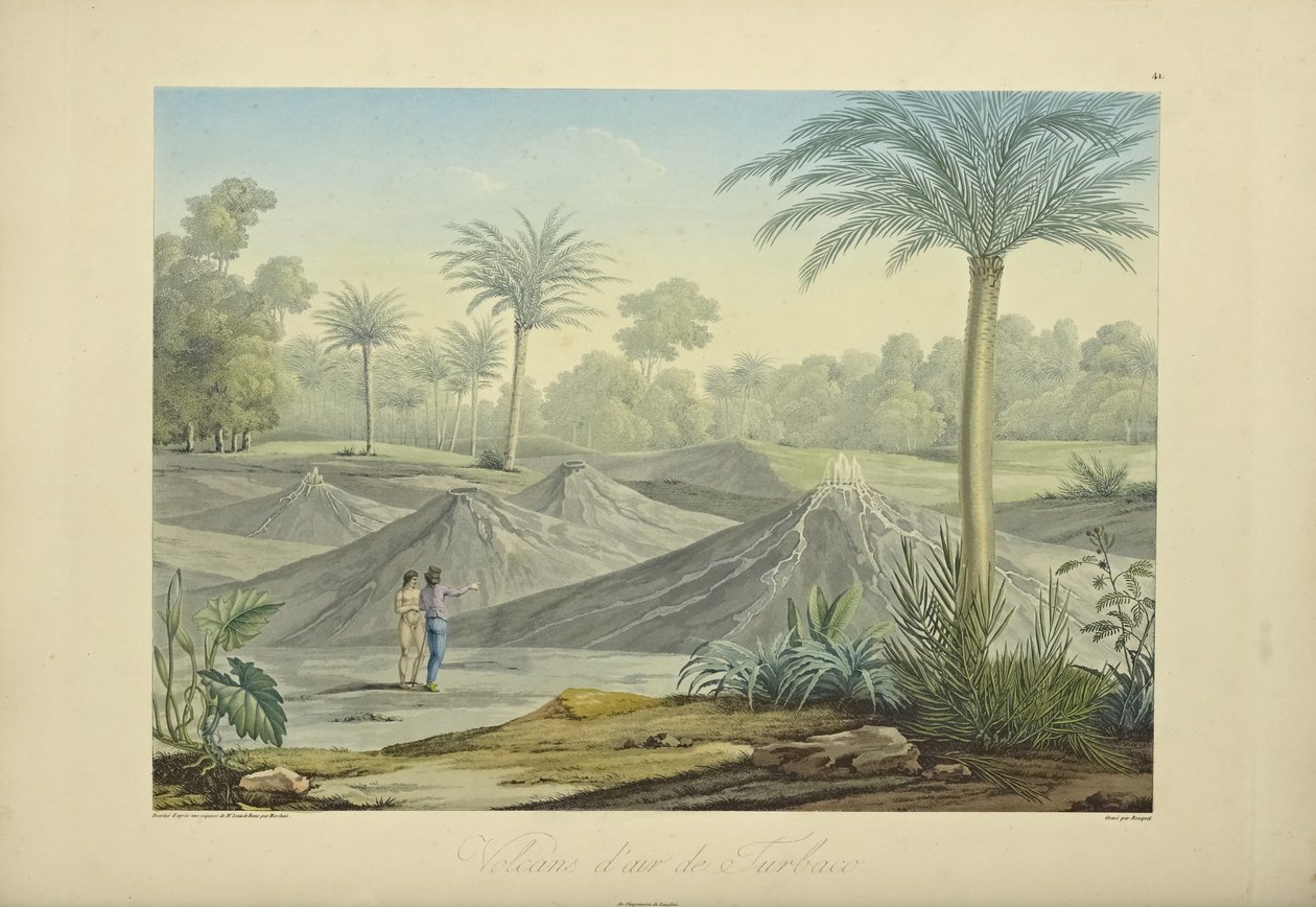 Air Volcanoes of Turbaco, graveret af Bouquet, illustration fra 