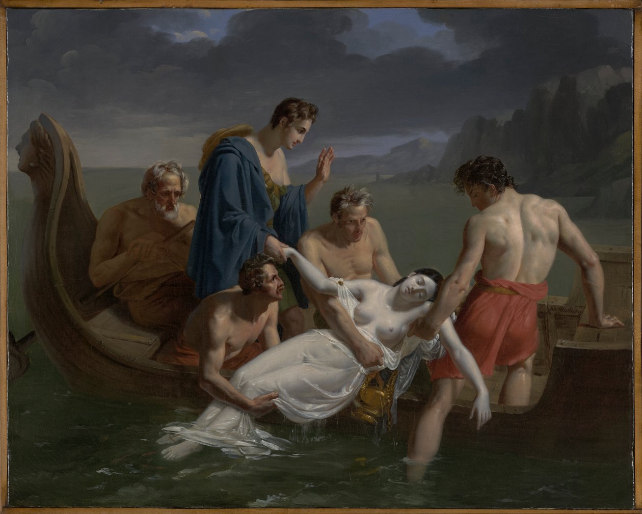 Sapphos død af Pierre Antoine Augustin Vafflard