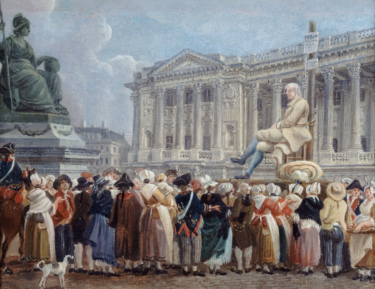 Udstilling af Pierre Nicolas Perrin på Place de la Révolution, 29 Vendémiaire, ca. 1793. af Pierre Antoine Demachy