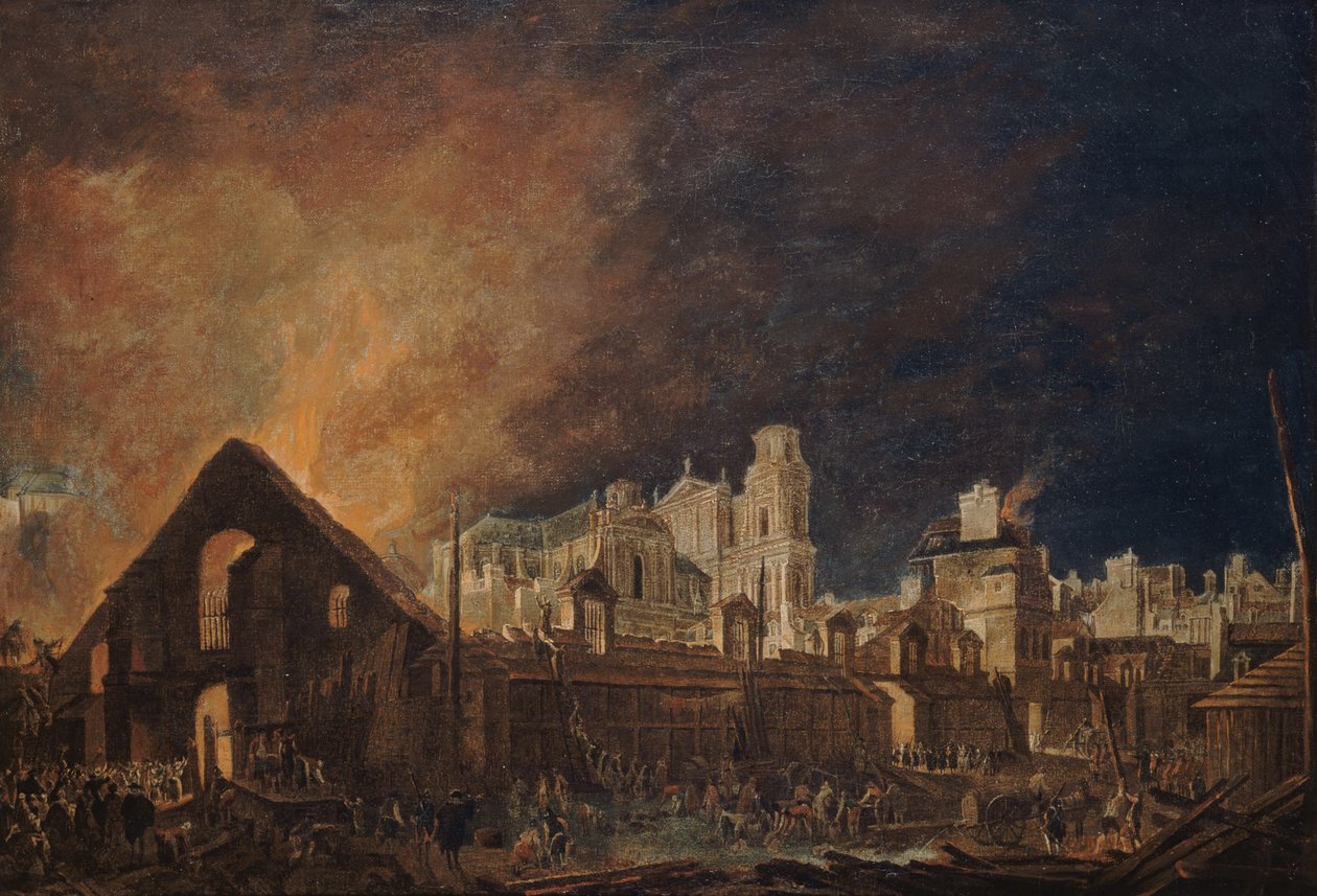 Foire Saint-Germain efter branden natten mellem den 16. og 17. marts 1762, 1762. af Pierre Antoine Demachy