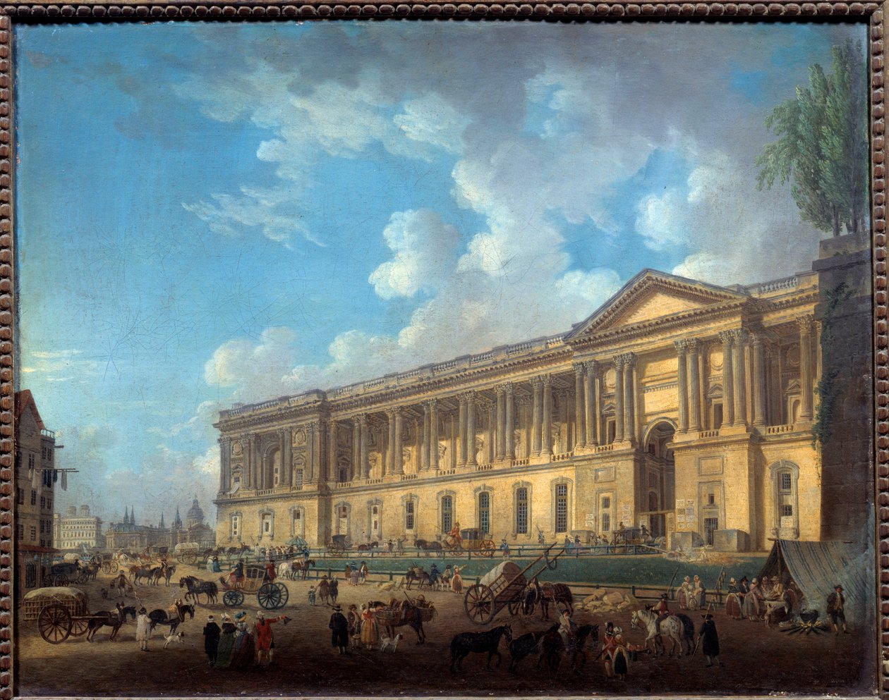 Kolonnaden i det nyligt degagee lameller. Udsigt over Paris. Maleri af Pierre Demachy (1723-1807) af Pierre Antoine Demachy