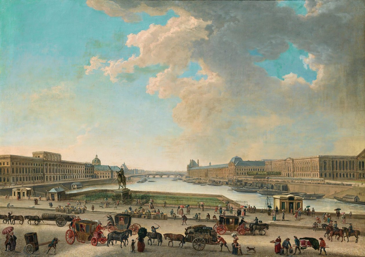Udsigt over Paris fra Place Dauphine, mellem 1750 og 1775. af Pierre Antoine Demachy