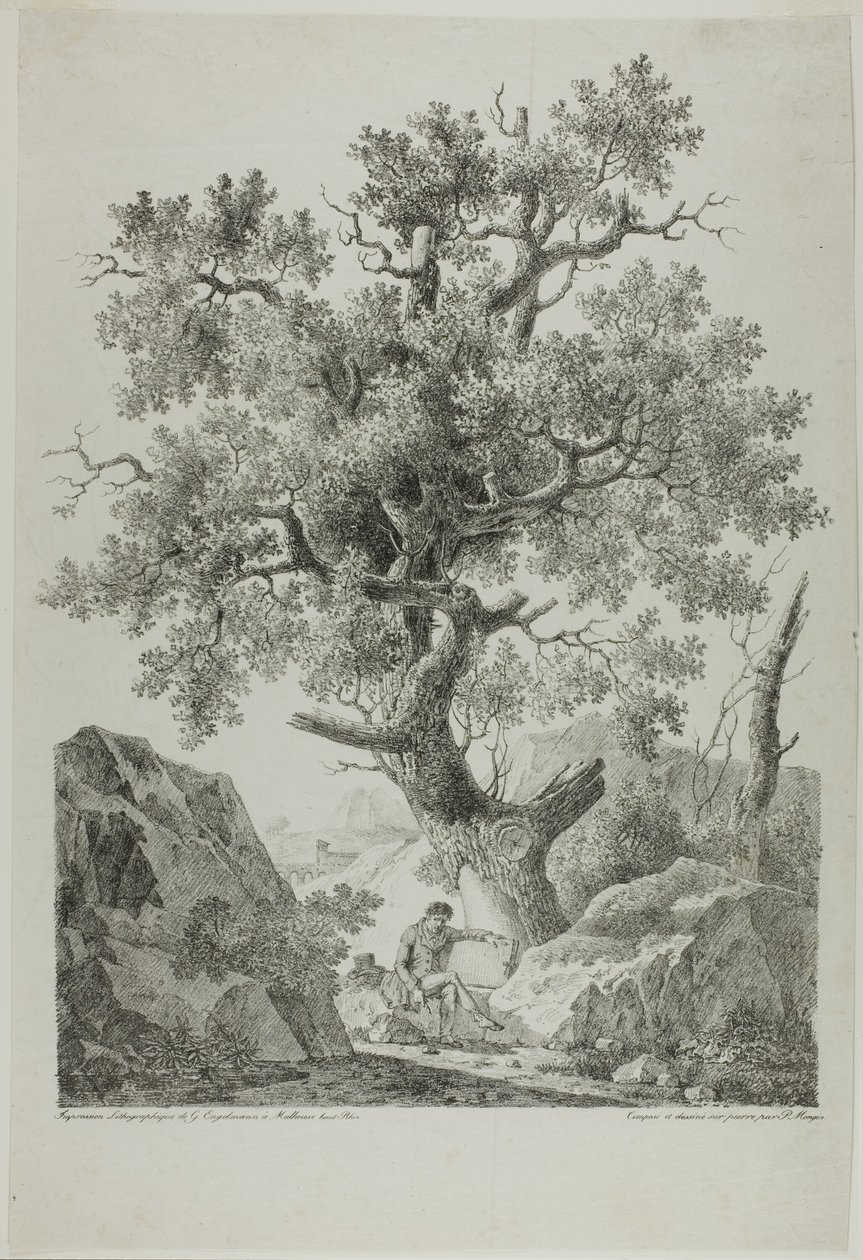 Kunstner i et klippelandskab af Pierre Antoine Mongin