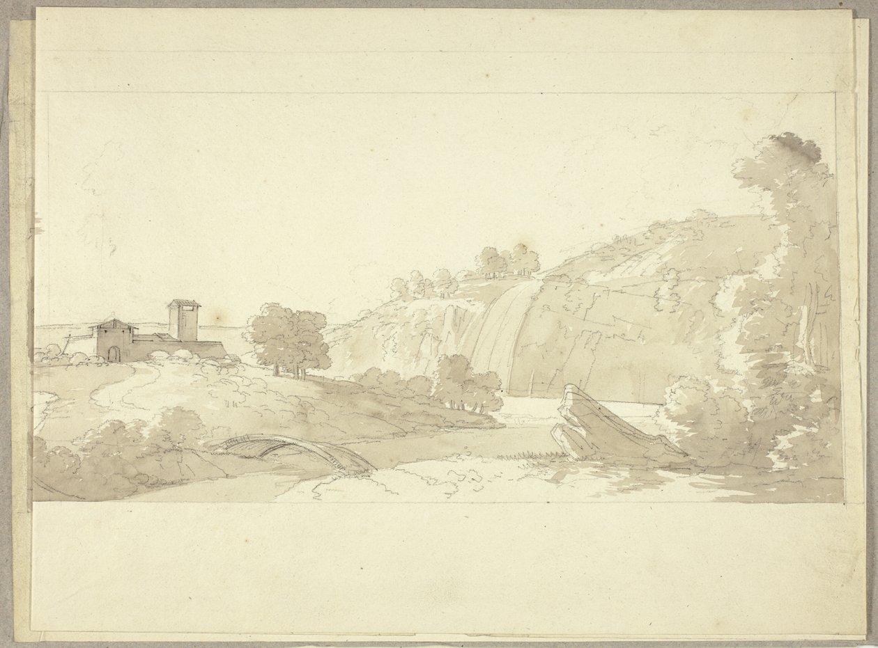 Panoramisk italiensk landskab af Pierre Antoine Mongin