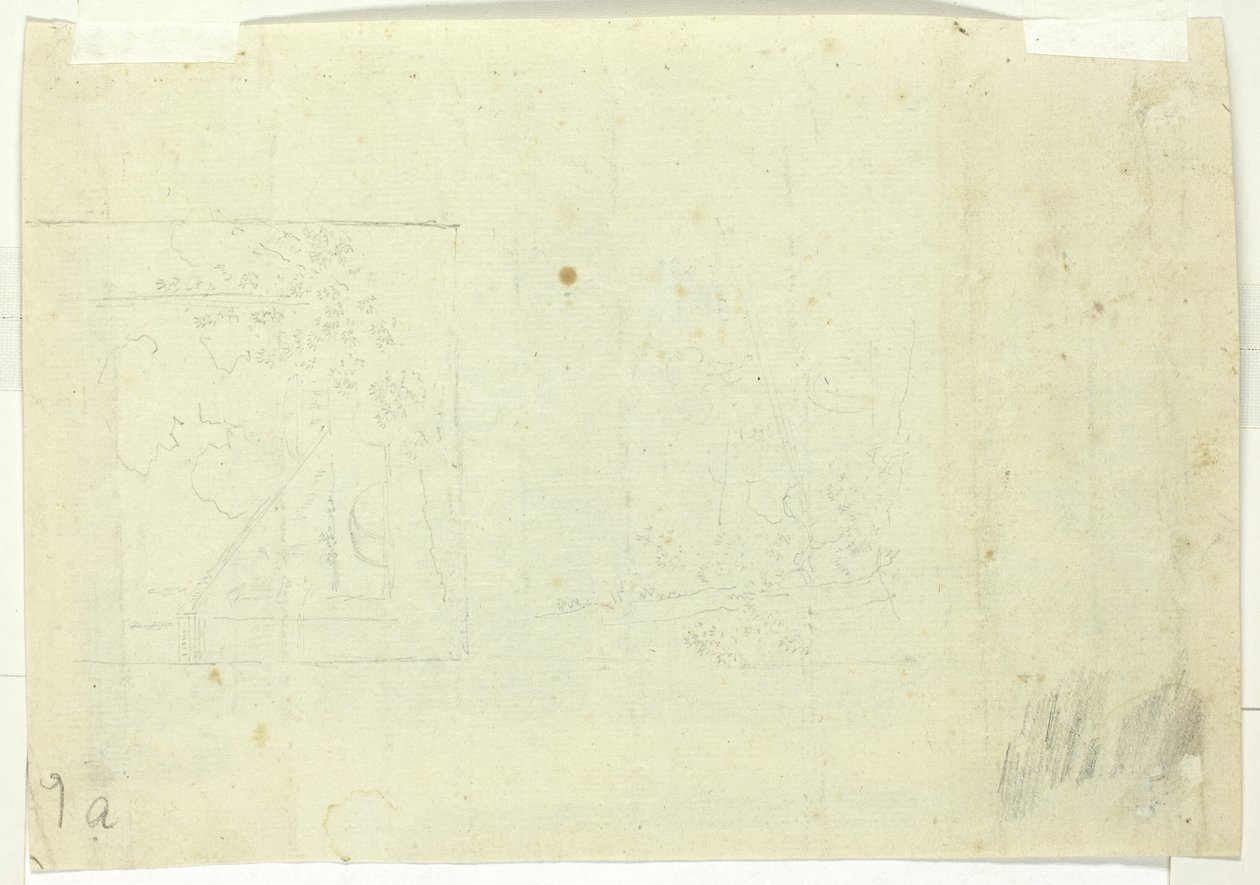 To skitser af en park af Pierre Antoine Mongin