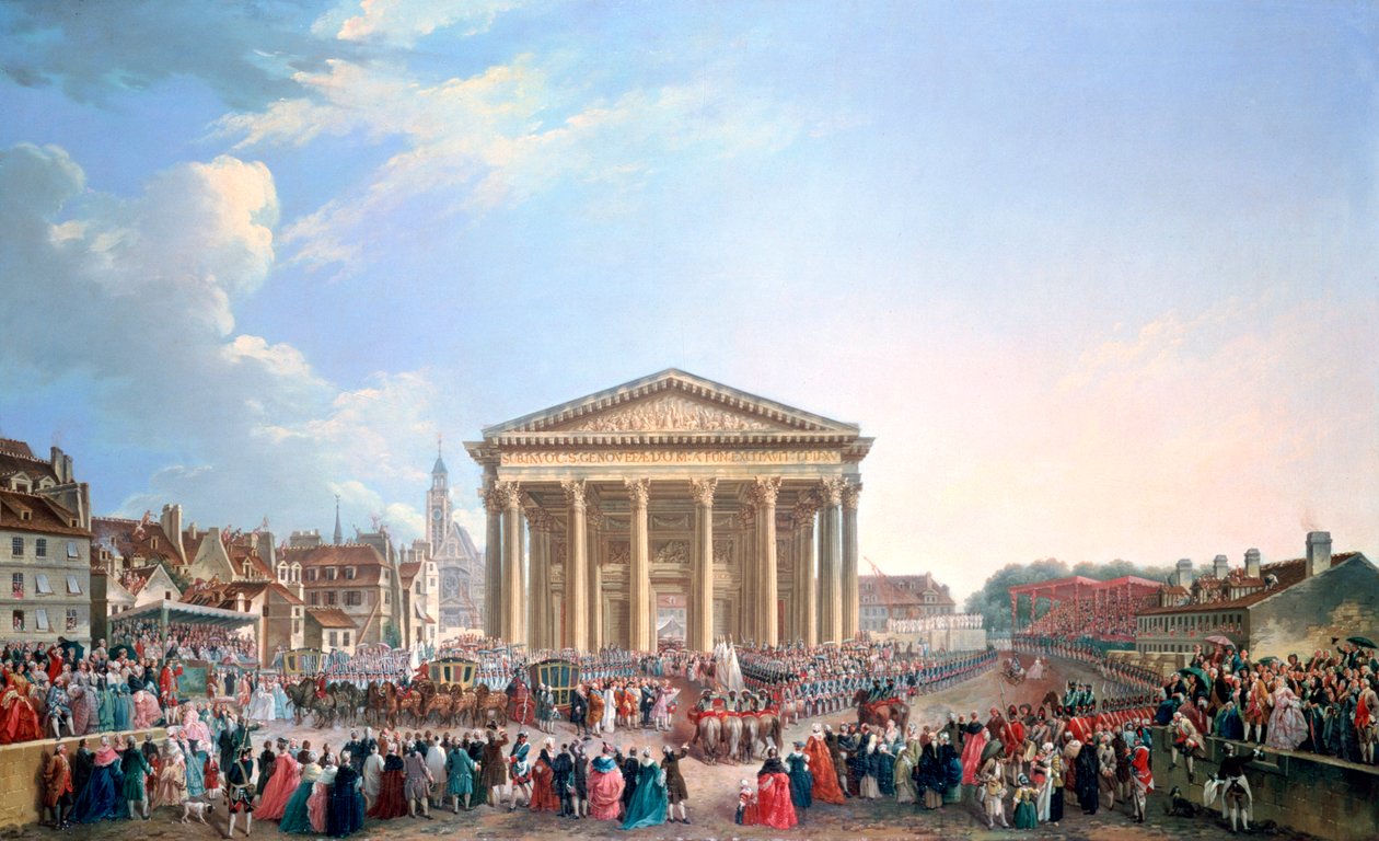 Ceremoni ved den nye kirke i St. Genevieve, 1765 af Pierre Antoine de Machy
