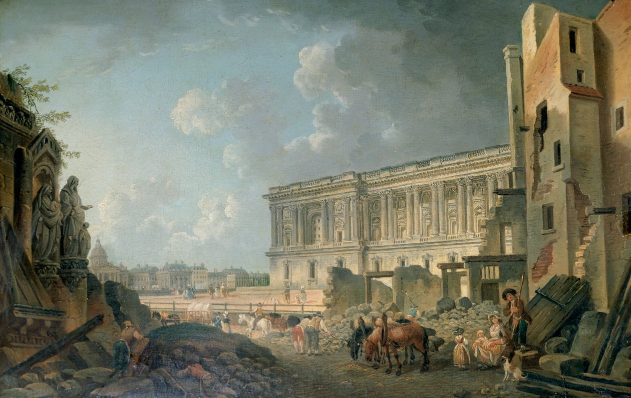 Udsigt over Louvre, c1743-1807 af Pierre Antoine de Machy