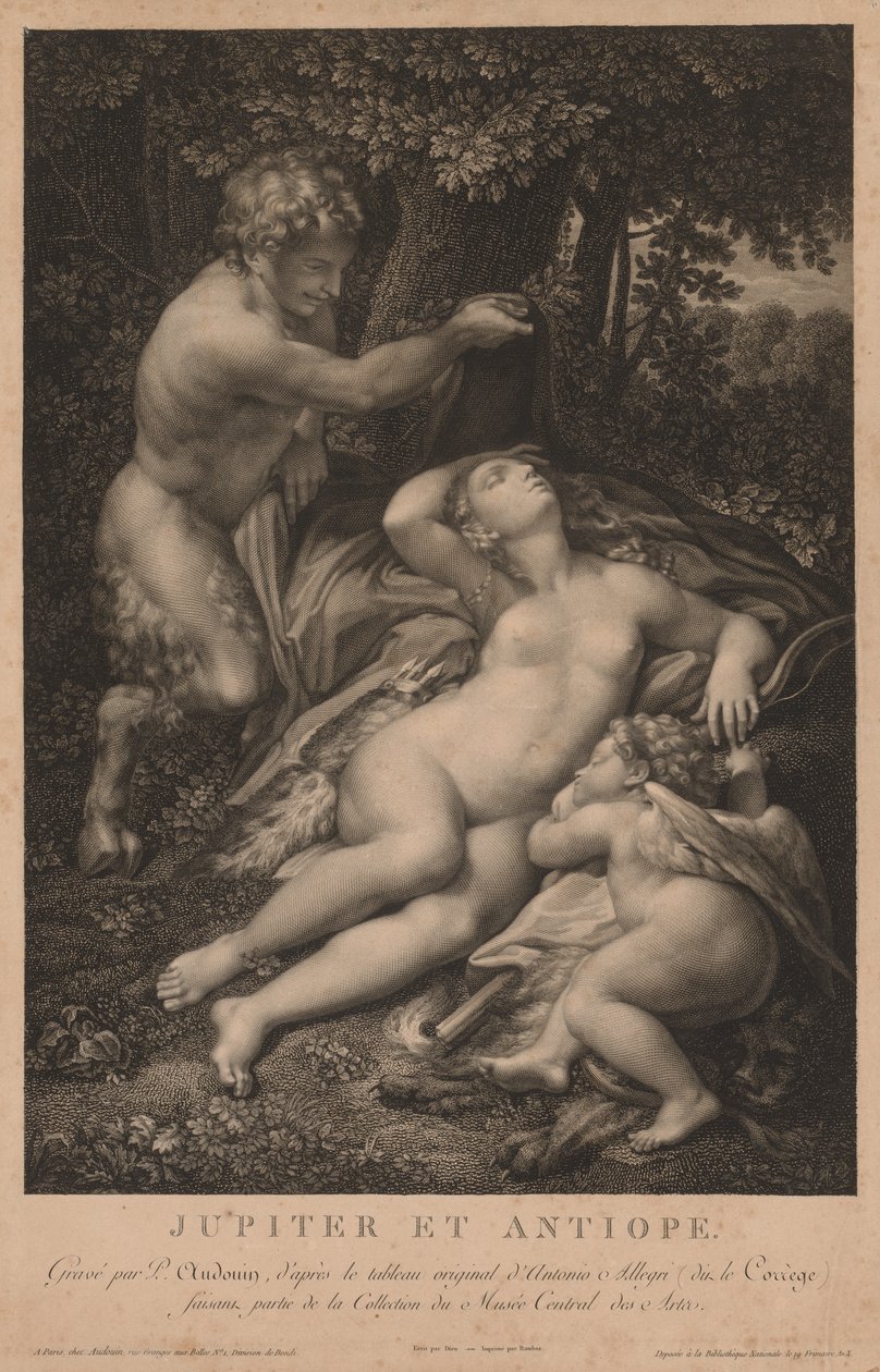 Jupiter og Antiope af Pierre Audouin