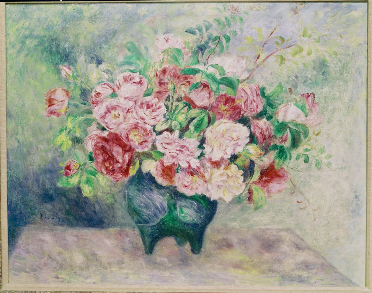 En buket blomster (olie på lærred) af Pierre Auguste Renoir