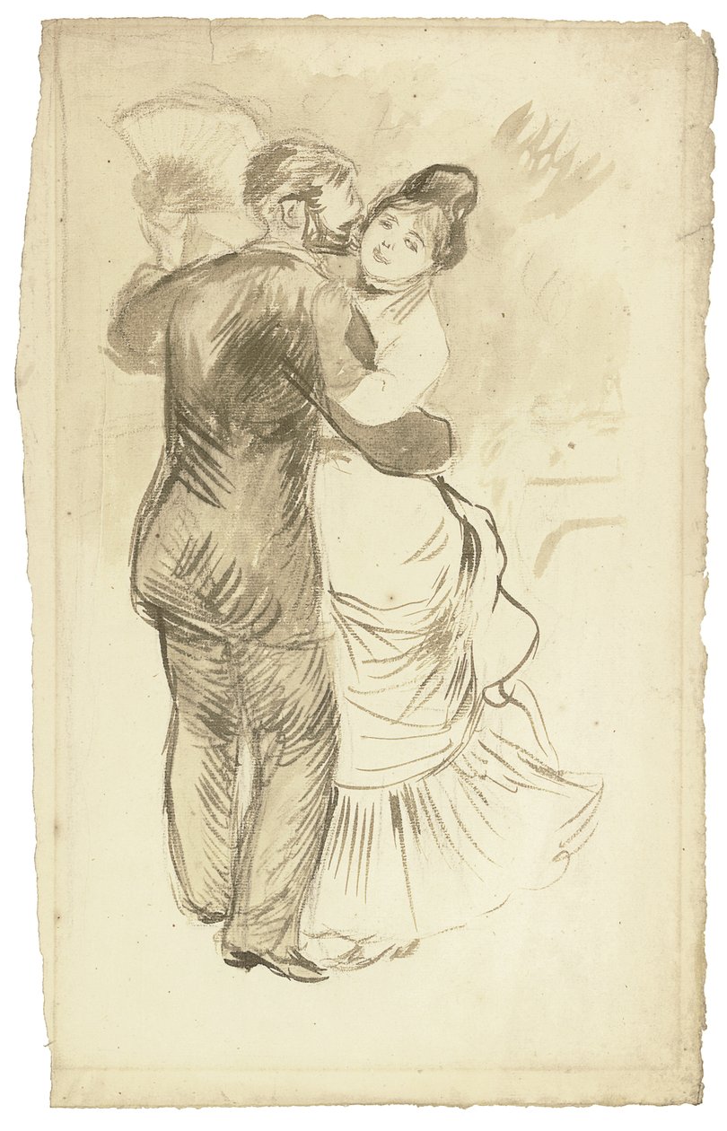 En undersøgelse til "Dans på landet", 1883 af Pierre Auguste Renoir