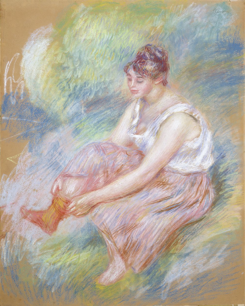 Efter badet, ca. 1890 (pastel på papir) af Pierre Auguste Renoir