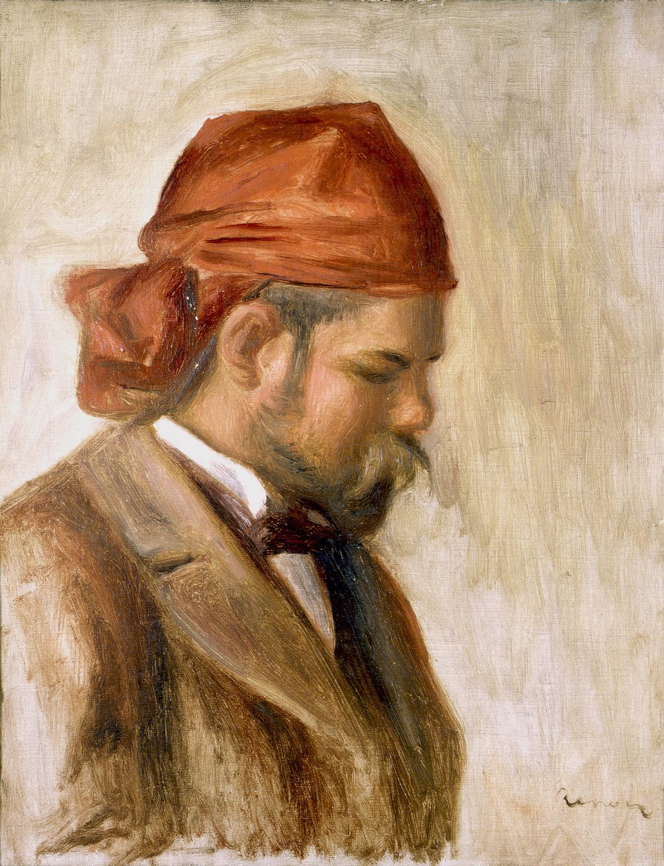 Ambroise Vollard i en rød bandana af Pierre Auguste Renoir