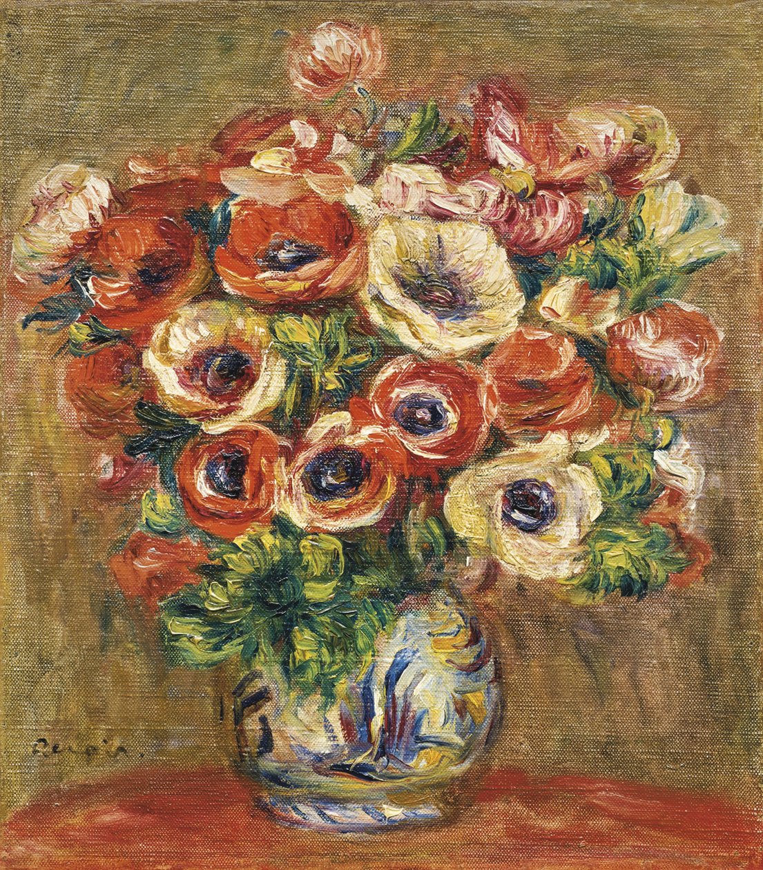 Anemoner i en vase, ca. 1915 af Pierre Auguste Renoir