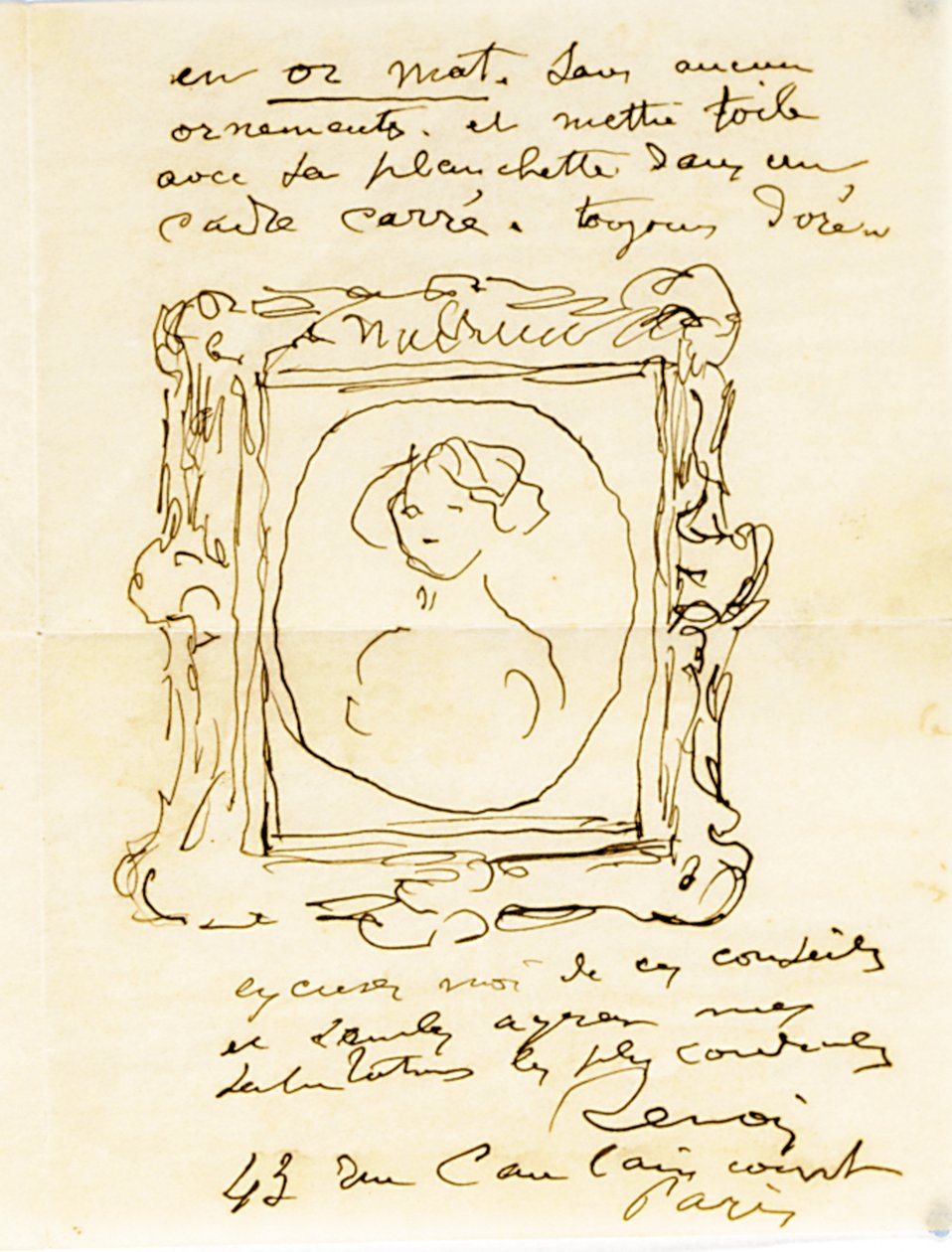 Autografbrev underskrevet til Dr. Fritz Thurneyssen, Paris og Les Collettes, 24. juni 1908 af Pierre Auguste Renoir
