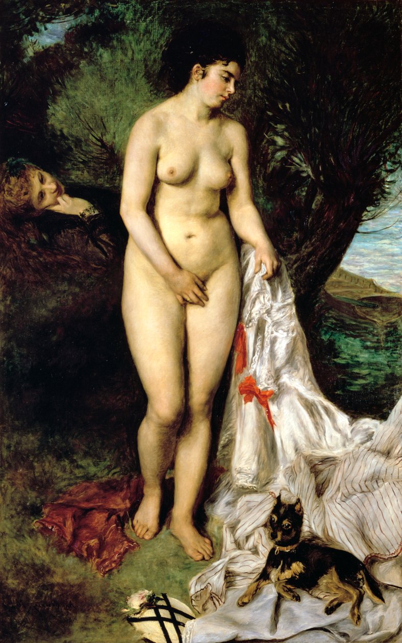 Bather Baderen med en griffin, 1870 af Pierre Auguste Renoir