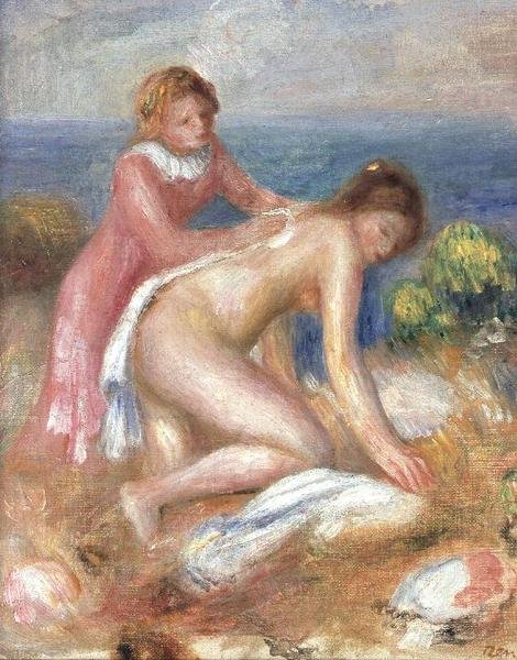 Badende og en stuepige af Pierre Auguste Renoir