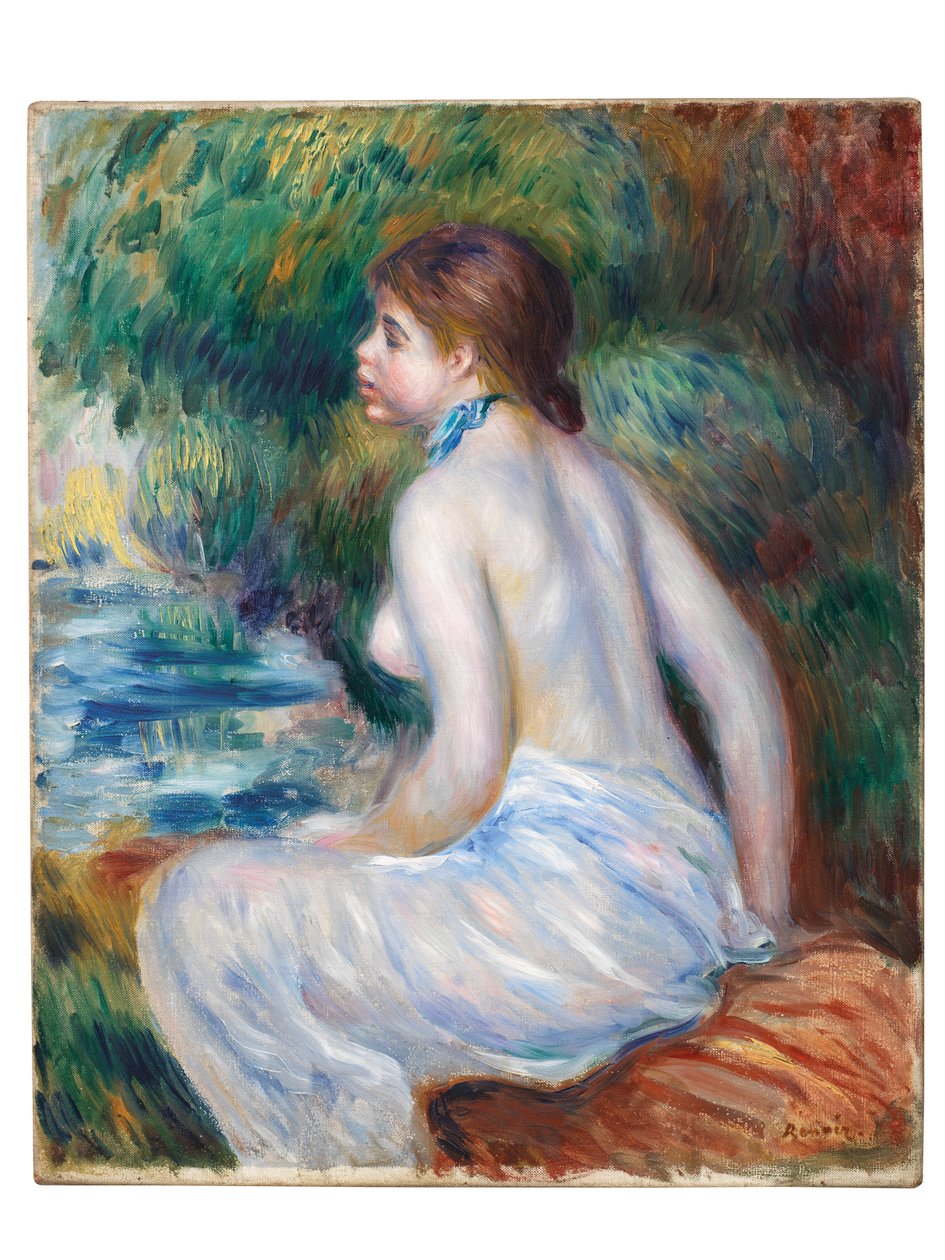 Badende siddende, 1890 af Pierre Auguste Renoir
