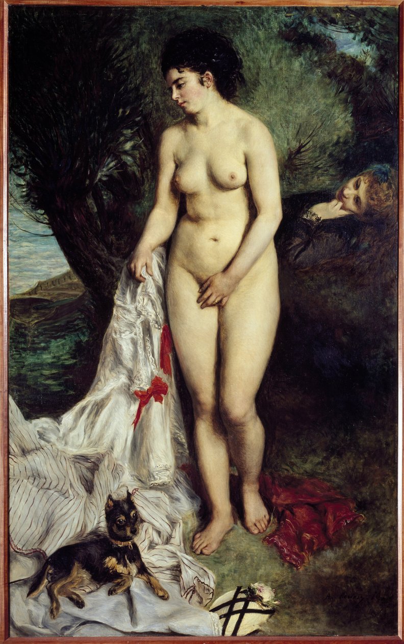 Bader med griffon Maleri af Pierre-Auguste Renoir (1841-1919) 1870 Dim 184x115 cm Sao Paulo, Museum of Art Brazil af Pierre Auguste Renoir
