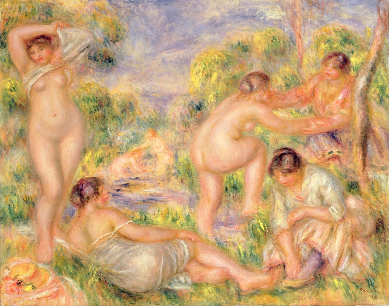 Badegruppe af Pierre Auguste Renoir