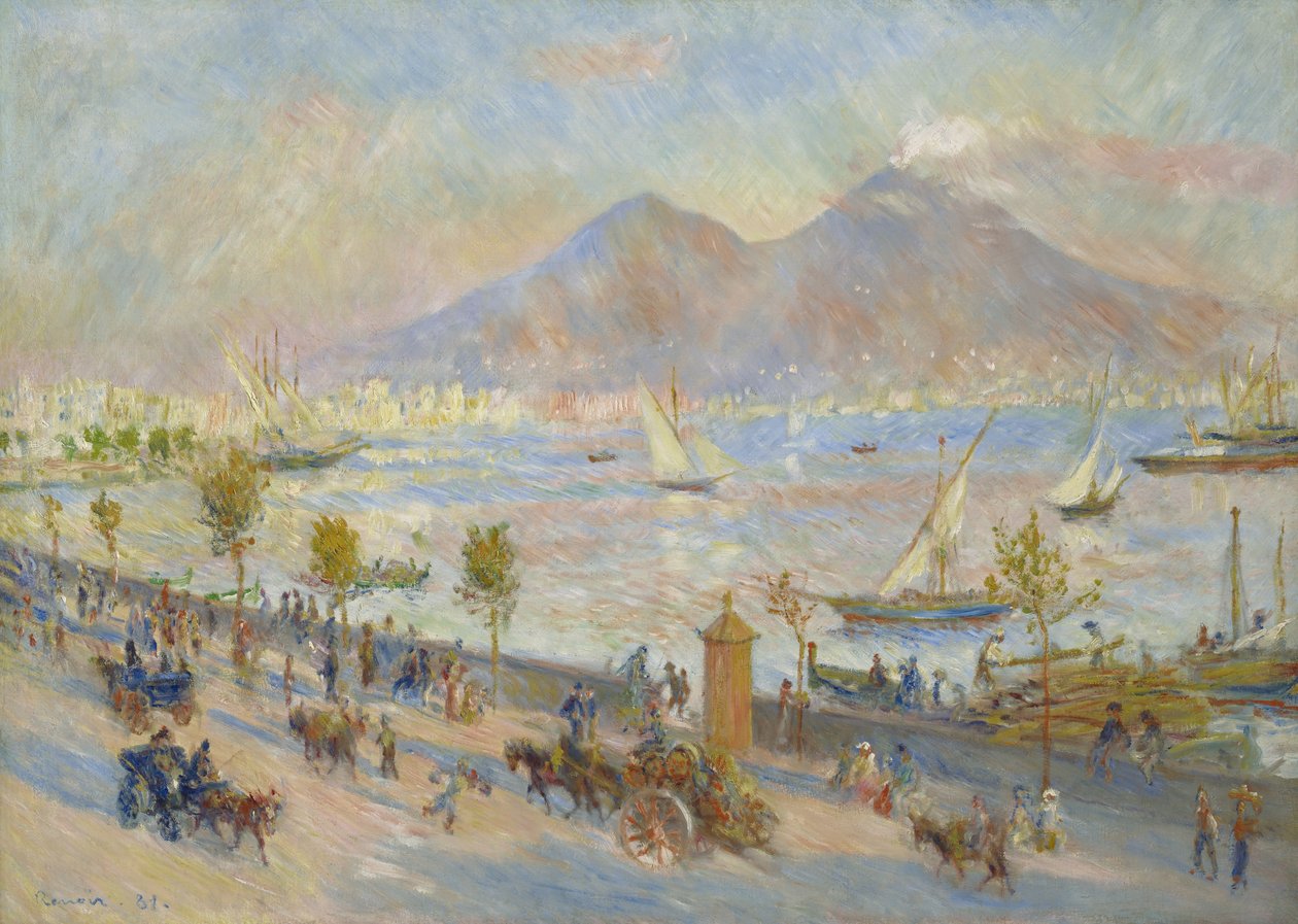 Napoli-bugten, aften, 1881 af Pierre Auguste Renoir