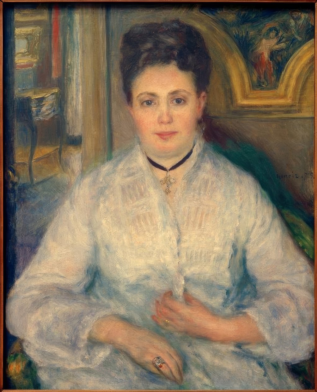 Portræt af Madame Victor Chocquet af Pierre Auguste Renoir
