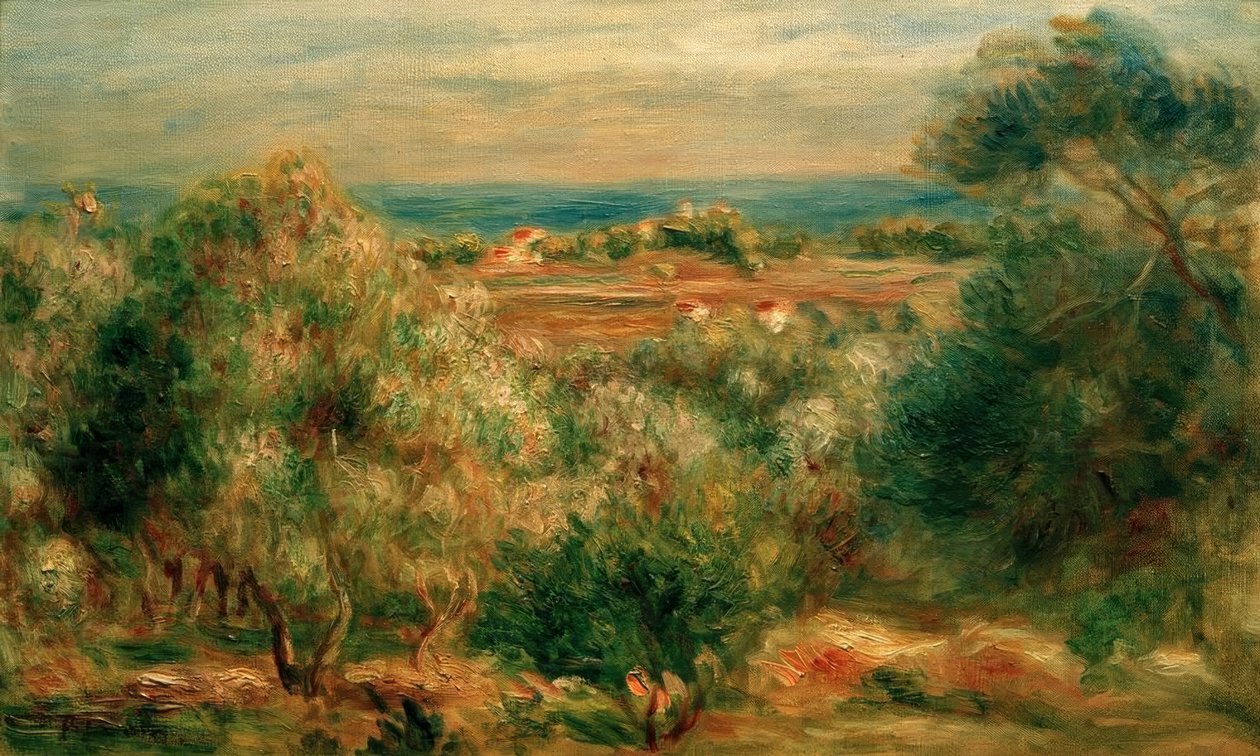 Udsigt fra Haut-Cagnes til havet af Pierre Auguste Renoir