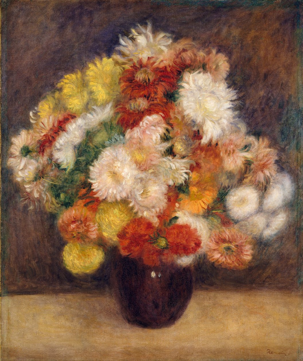 Buket med krysantemum, 1881 af Pierre Auguste Renoir