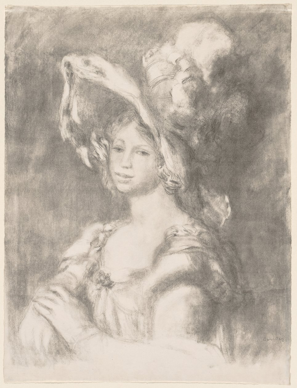 Buste af en ung pige Mlle. Dieterlé. af Pierre Auguste Renoir