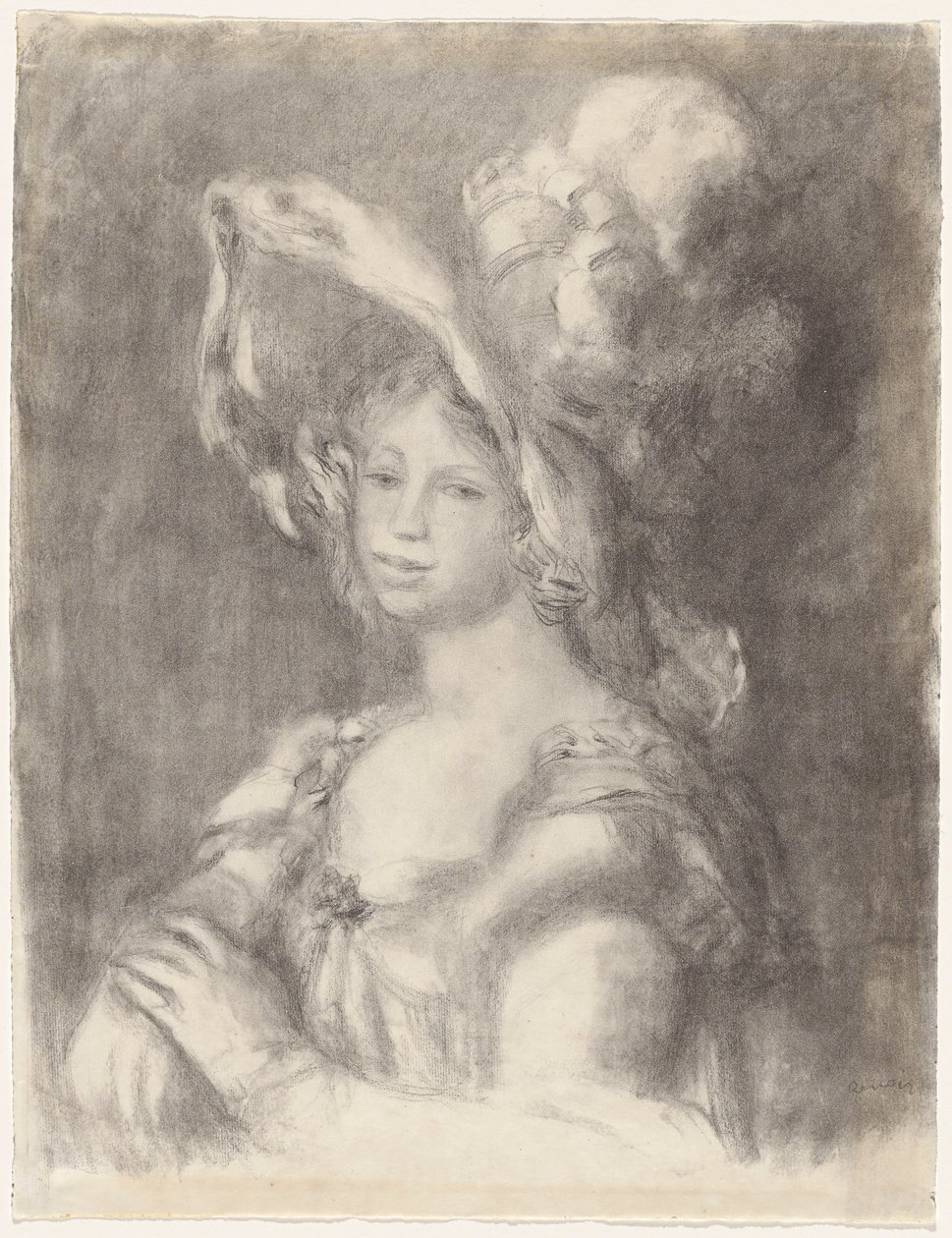 Buste af en ung kvinde (Mlle Dieterle) af Pierre Auguste Renoir