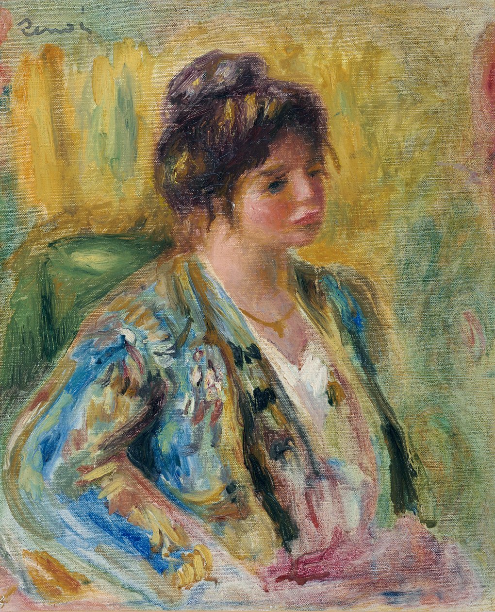 Buste af en kvinde i orientalsk kostume, ca. 1895 af Pierre Auguste Renoir